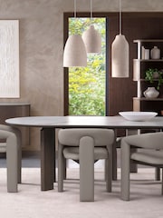 Bentley Designs Grey Oiled Oak White Duo Ceramic 6 Seater Table - Image 3 of 6