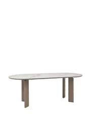 Bentley Designs Grey Oiled Oak White Duo Ceramic 6 Seater Table - Image 5 of 6