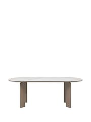 Bentley Designs Grey Oiled Oak White Duo Ceramic 6 Seater Table - Image 6 of 6