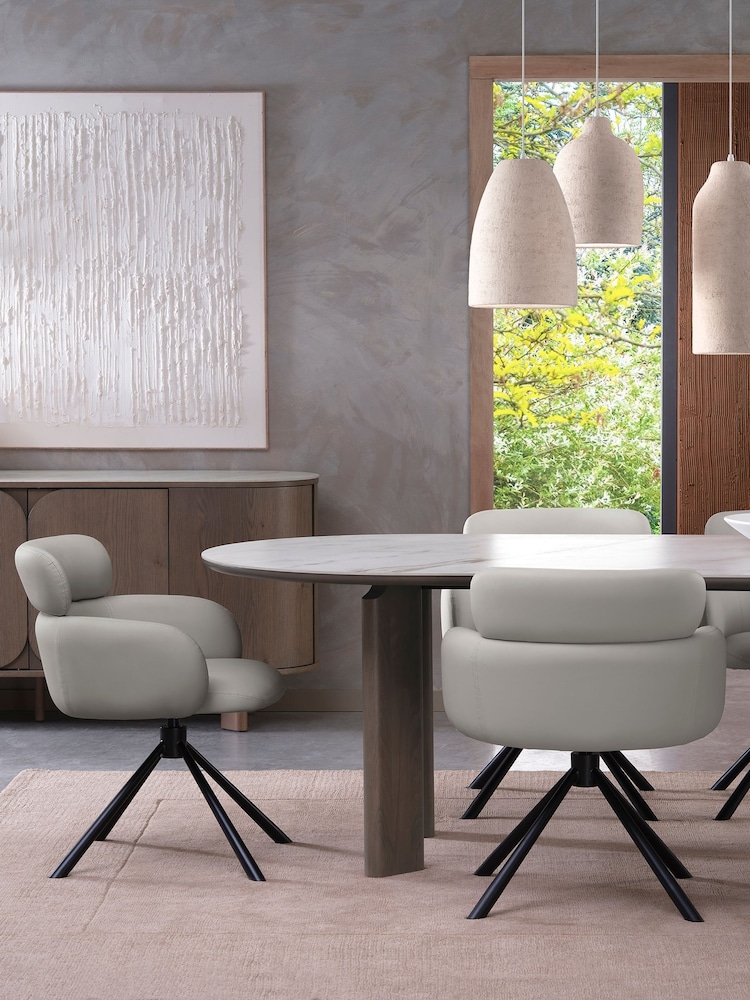 Bentley Designs Light Grey Hudson  360° Return Swivel Chair - Image 2 of 5