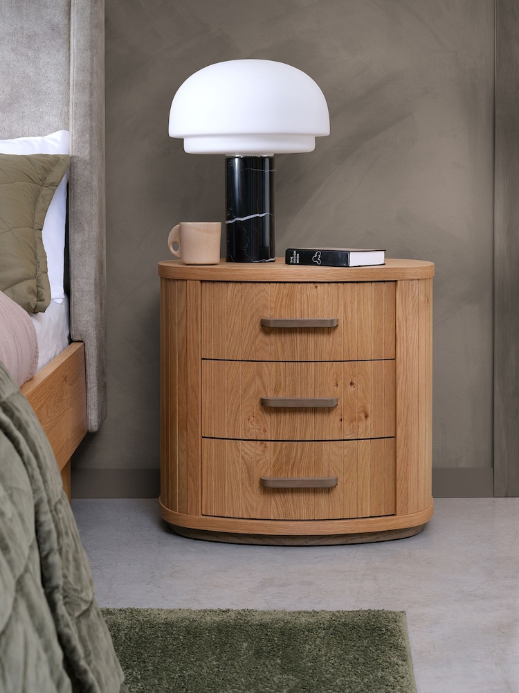 Bentley Designs Knotty Oak Vega 3 Drawer Nightstand - Image 1 of 4