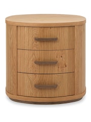 Bentley Designs Knotty Oak Vega 3 Drawer Nightstand - Image 3 of 4