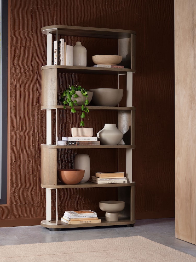 Bentley Designs Grey Oiled Oak Duo Open Display Unit - Image 1 of 4 Bentley Designs Grey Oiled Oak Duo Open Display Unit - Image 1 of 4