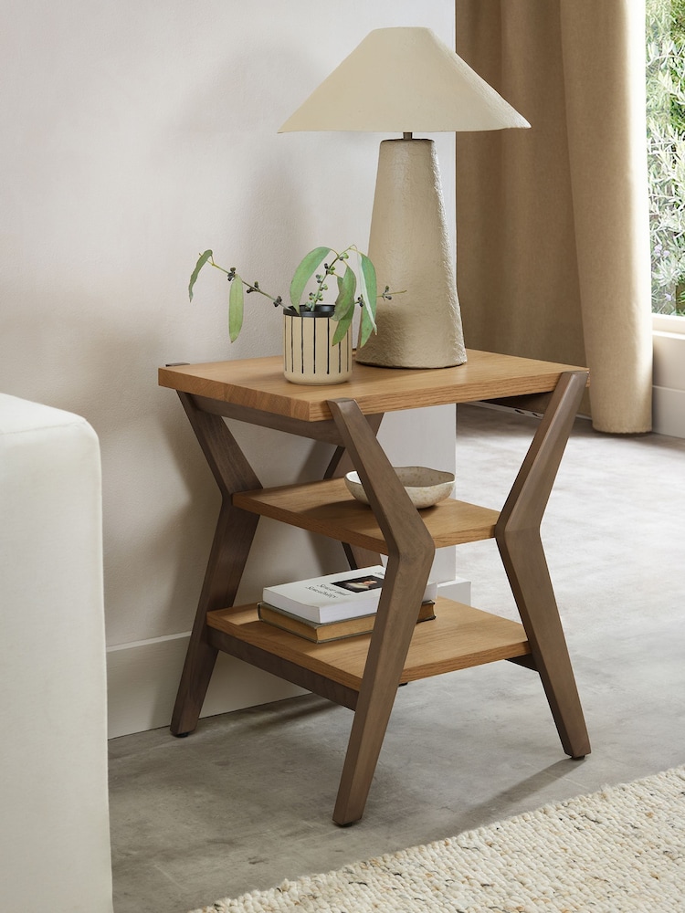 Bentley Designs Oak Light Weathered Kristen Lamp Table - Image 1 of 4