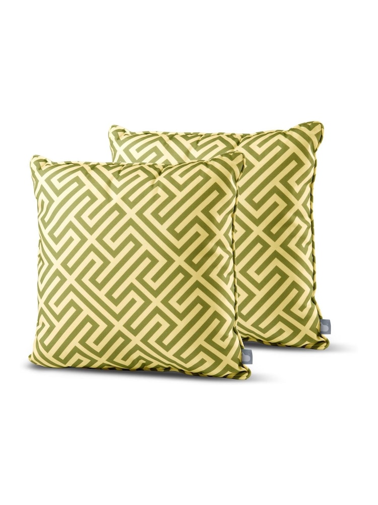 Extreme Lounging 2 Pack Olive Green Outdoor Maze B Cushions - Image 1 of 2