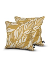 Extreme Lounging Butter Yellow Outdoor B Cushion Poplar Leaf Twin Pack - Image 1 of 3