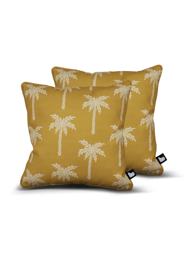 Extreme Lounging 2 Pack Butter Yellow Outdoor Palm B Cushions - Image 1 of 3