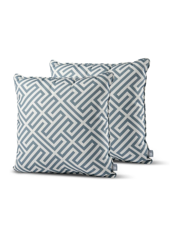 Extreme Lounging 2 Pack Sea Blue Outdoor Maze B Cushions - Image 1 of 2