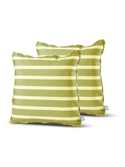 Extreme Lounging 2 Pack Olive Green Outdoor Awning Stripe B Cushion - Image 1 of 2