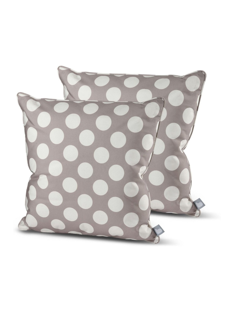 Extreme Lounging 2 Pack Silver Grey Outdoor Polka B Cushions - Image 1 of 2 Extreme Lounging 2 Pack Silver Grey Outdoor Polka B Cushions - Image 1 of 2