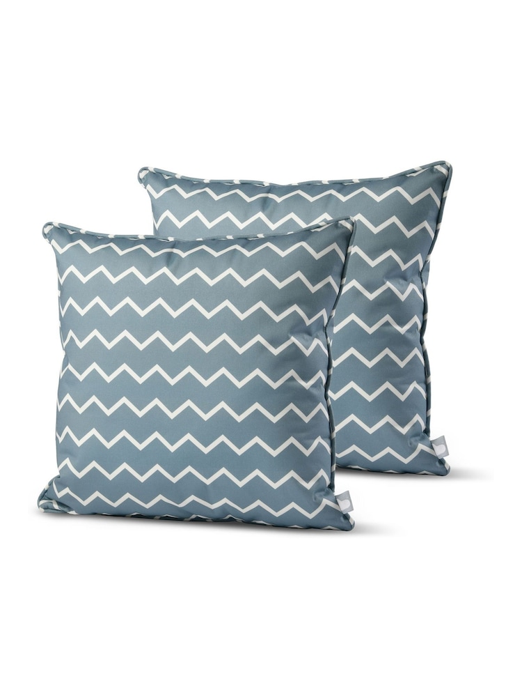 Extreme Lounging 2 Pack Sea Blue Outdoor Zigzag B Cushions - Image 1 of 2 Extreme Lounging 2 Pack Sea Blue Outdoor Zigzag B Cushions - Image 1 of 2
