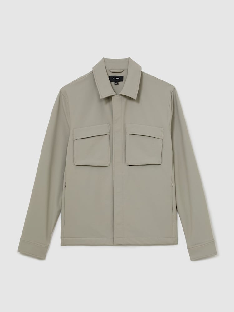 Reiss Stone Divide Technical Twin-Pocket Overshirt - Image 2 of 7 Reiss Stone Divide Technical Twin-Pocket Overshirt - Image 2 of 7