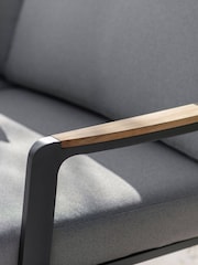 Bramblecrest Anthracite Siena 2 Seat Sofa with Rectangle Coffee Table and 2 Armchairs - Image 2 of 5