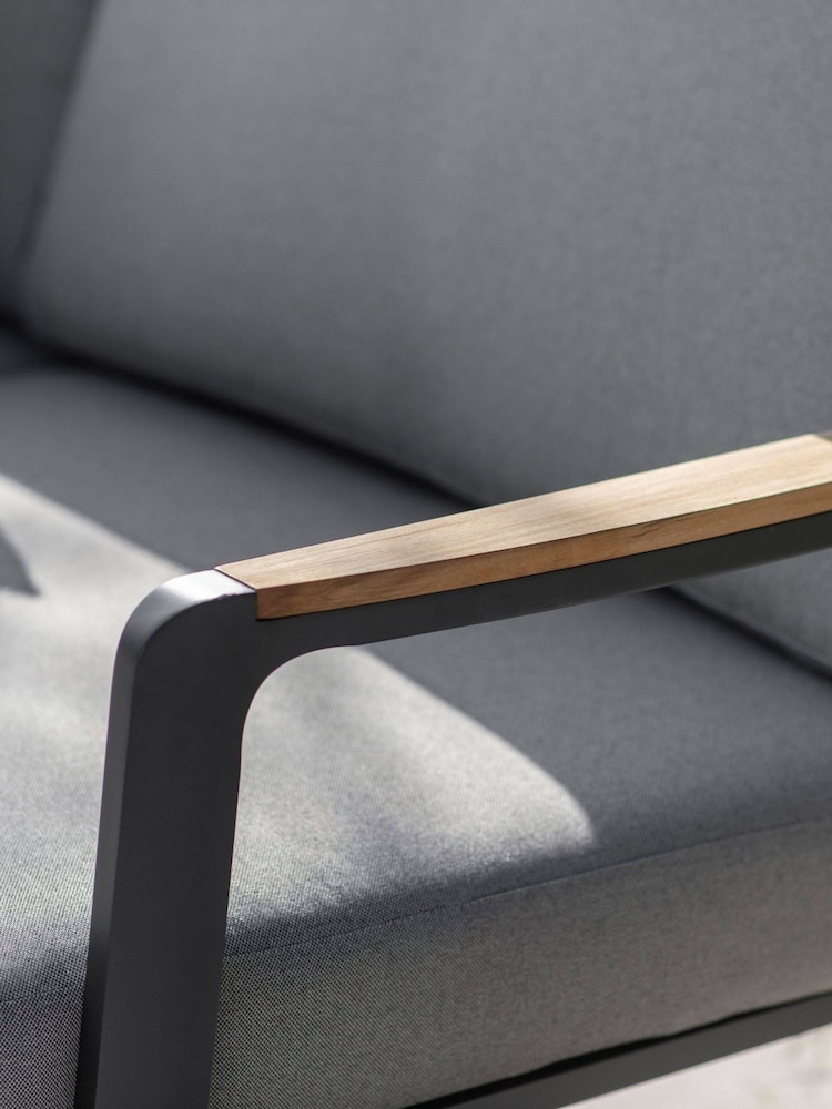 Bramblecrest Anthracite Siena 2 Seat Sofa with Rectangle Coffee Table and 2 Armchairs - Image 2 of 5