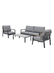 Bramblecrest Anthracite Siena 2 Seat Sofa with Rectangle Coffee Table and 2 Armchairs - Image 4 of 5
