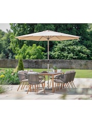 Bramblecrest Fern Green Helsinki Rectangle Dining Table with 8 Chairs Parasol and Base - Image 1 of 4