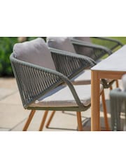 Bramblecrest Fern Green Helsinki Rectangle Dining Table with 8 Chairs Parasol and Base - Image 3 of 4