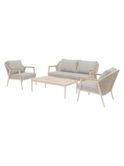 Bramblecrest Mocha Antibes 2 Seat Sofa with Rectangle Coffee Table and 2 Armchairs - Image 2 of 5