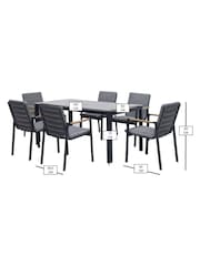 Bramblecrest Anthracite Siena Rectangle Table with 6 Armchairs, Parasol and Base - Image 7 of 7
