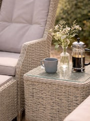 Bramblecrest Sandstone Woodchester 2 x Recliner Chairs with Footstools and Side Table - Image 2 of 5