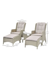 Bramblecrest Sandstone Woodchester 2 x Recliner Chairs with Footstools and Side Table - Image 5 of 5