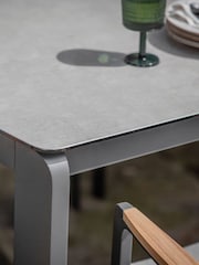 Bramblecrest Anthracite Siena Rectangle Table with 8 Armchairs, Parasol and Base - Image 4 of 6