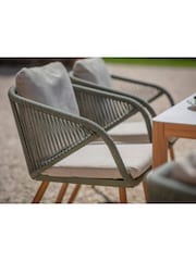Bramblecrest Fern Green Helsinki Rectangle Dining Table with 6 Chairs, Parasol and Base - Image 3 of 4