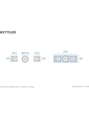 Kettler Natural Charlbury Garden Bistro Dining Set - Image 6 of 6