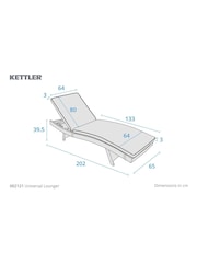 Kettler Natural Charlbury Universal Garden Sunlounger with Cushion - Image 4 of 4