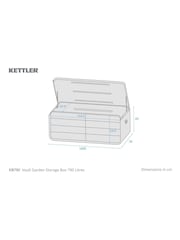 Kettler Grey Vault Garden Storage Box 790L - Image 4 of 4