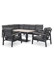 Kettler Anthracite Grey Tudor Garden Corner Set Rectangular High/Low Table - Image 2 of 7