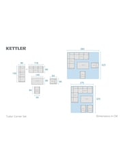 Kettler Anthracite Grey Tudor Garden Corner Set Rectangular High/Low Table - Image 5 of 7