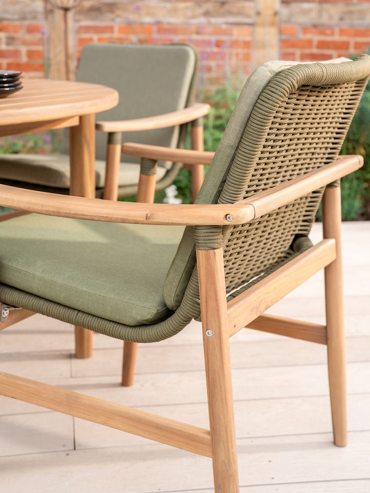 Kettler Meadow Green 4 Seater Garden Dining Set with 120cm Round Table - Image 2 of 7