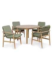 Kettler Meadow Green 4 Seater Garden Dining Set with 120cm Round Table - Image 4 of 7