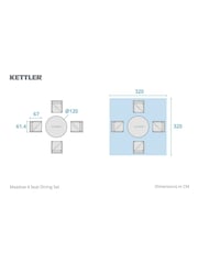 Kettler Meadow Green 4 Seater Garden Dining Set with 120cm Round Table - Image 6 of 7