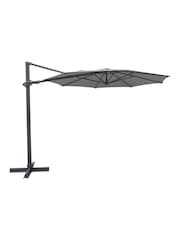 Kettler Slate Grey Aura 3m Round Garden Cantilever Parasol with Base Slate - Image 3 of 4