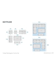 Kettler Grey Foxley Garden Corner Set Rectangular High/Low Table - Image 5 of 6