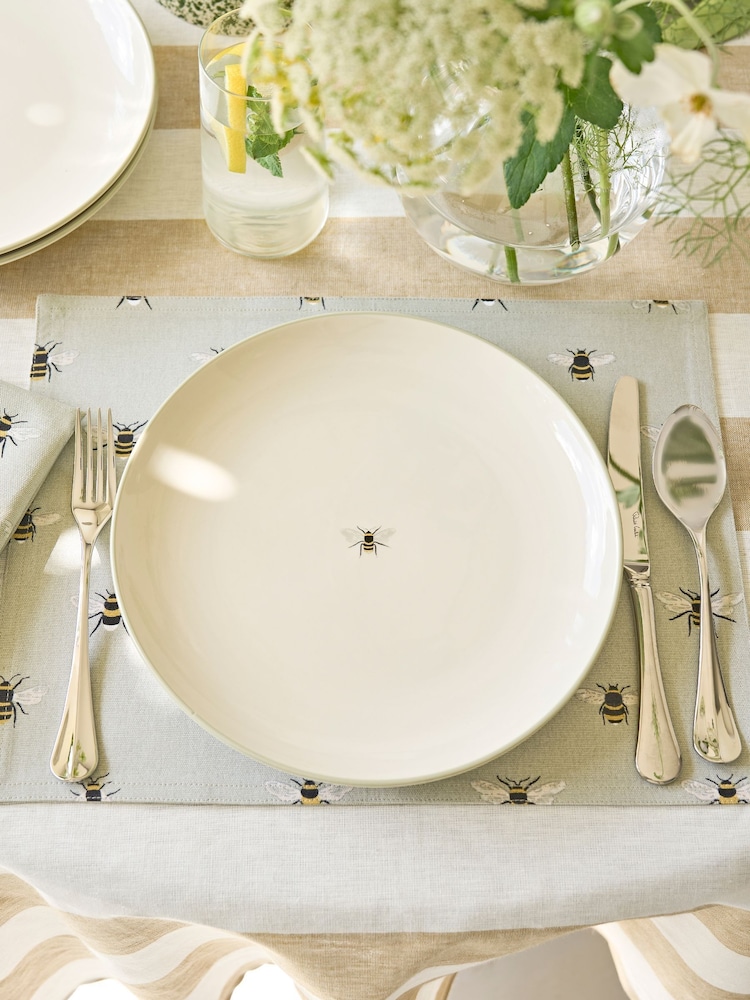 Sophie Allport Natural Bees Stoneware Dinner Plate - Image 1 of 3