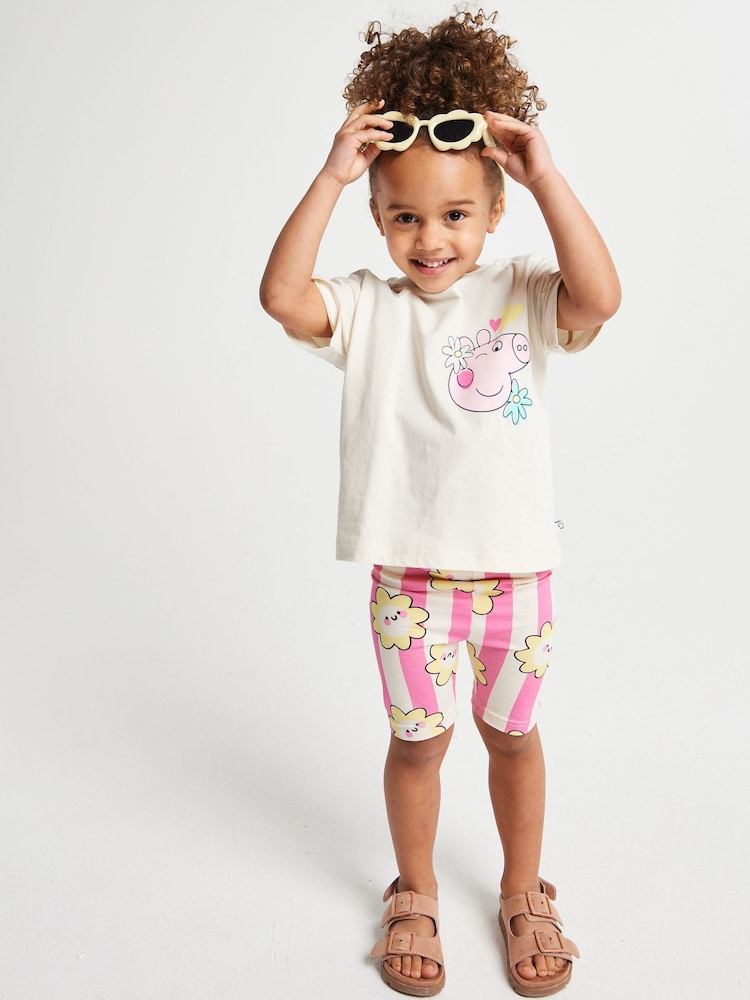 Brand Threads Pink Peppa Pig T-Shirt & Shorts Set - Image 1 of 6