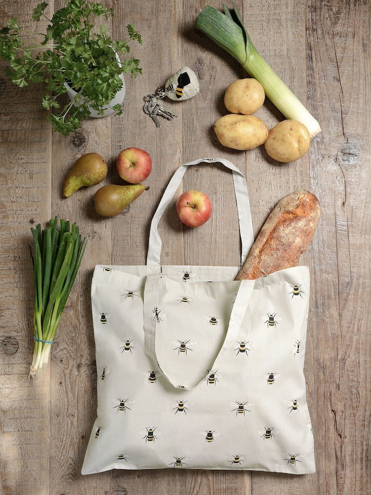 Sophie Allport Pale Green Bees Folding Shopping Bag - Image 1 of 3