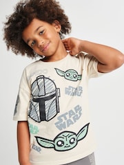 Brand Threads Natural Mandalorian T-Shirt and Shorts Set - Image 3 of 6