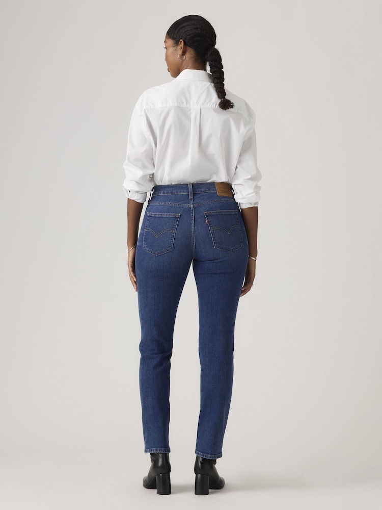 Levi's® Blue High Rise Straight Jeans - Image 2 of 7