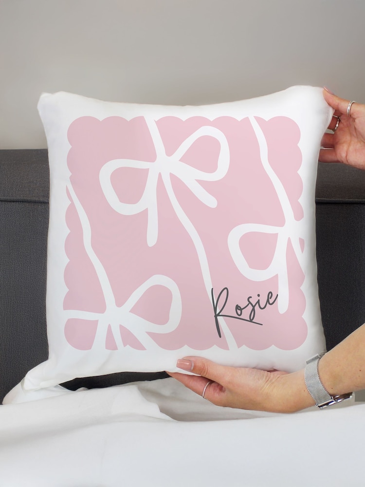 Personalised Bow Cushion by PMC - Image 2 of 3 Personalised Bow Cushion by PMC - Image 2 of 3