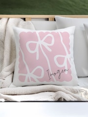 Personalised Bow Cushion by PMC - Image 3 of 3