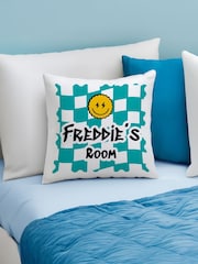 Personalised Check Childrens Bedroom Cushion by PMC - Image 1 of 4