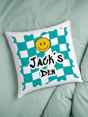 Personalised Check Childrens Bedroom Cushion by PMC - Image 2 of 4