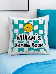 Personalised Check Childrens Bedroom Cushion by PMC - Image 3 of 4
