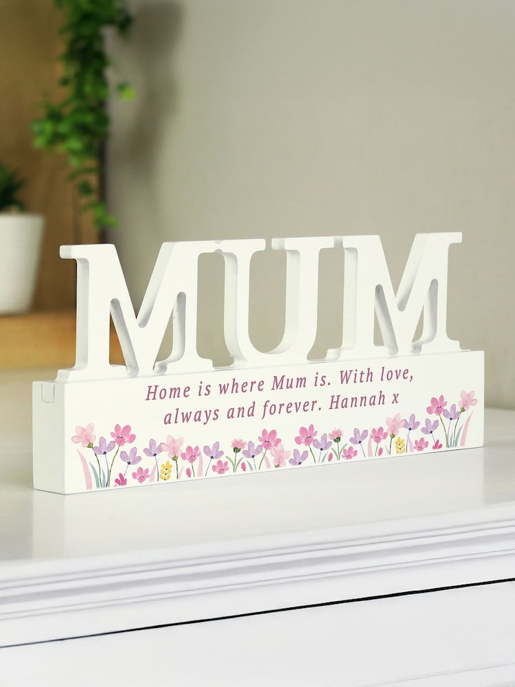 Personalised Floral Wooden Mum Ornament by PMC - Image 1 of 3