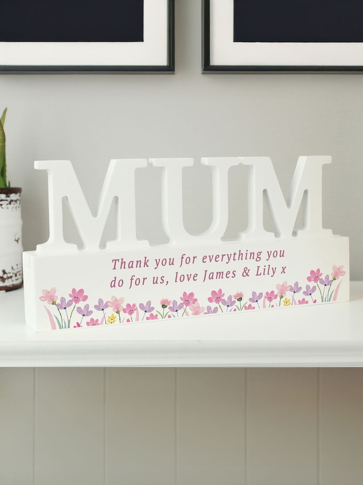 Personalised Floral Wooden Mum Ornament by PMC - Image 3 of 3