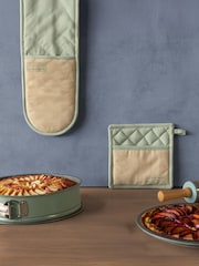 The Great British Bake Off Duck Egg Apron Double Oven Glove and Pot Holder Set - Image 1 of 6
